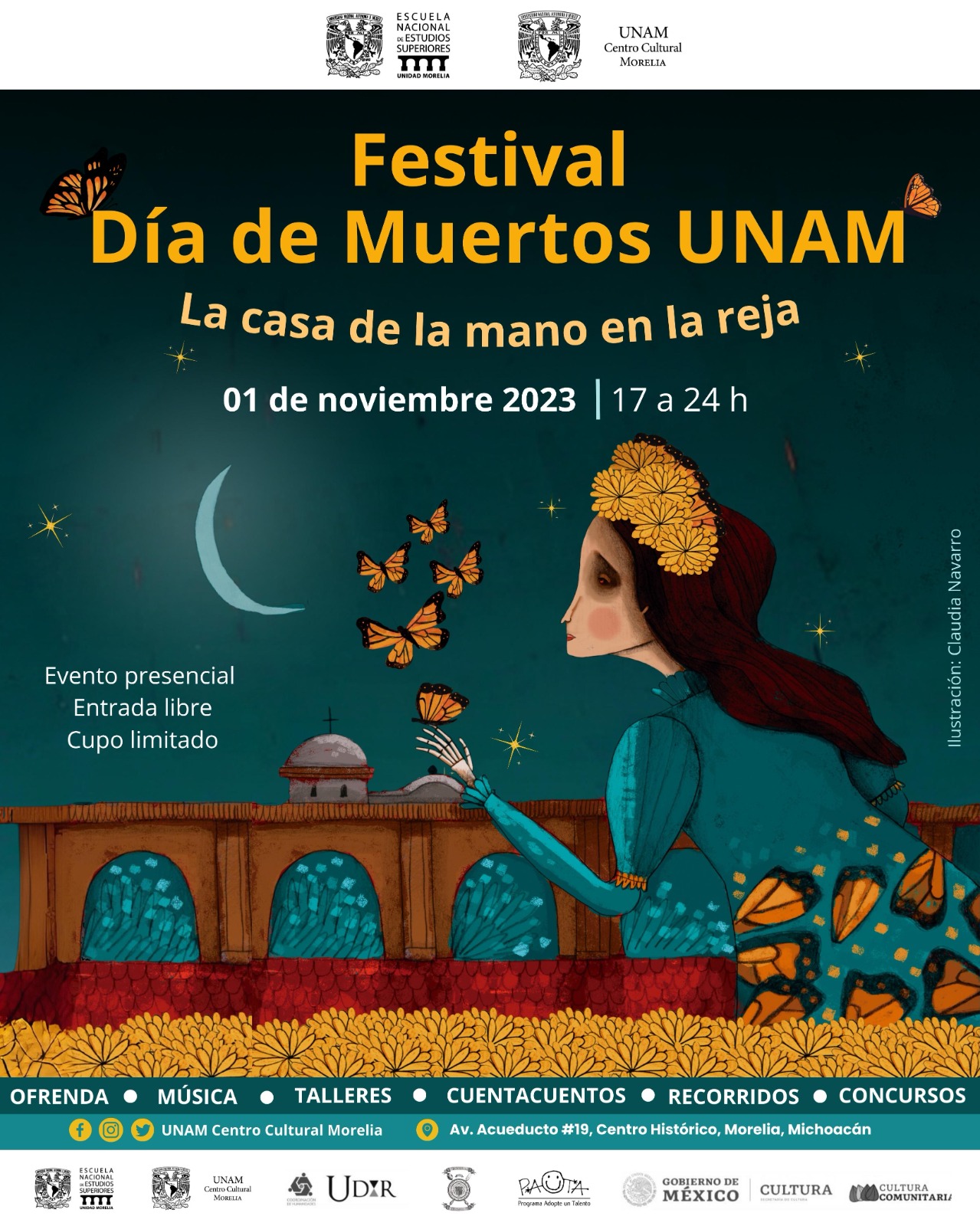 UNAM CCM presenta: Festival de Día de Muertos “La casa de la mano en la reja”.